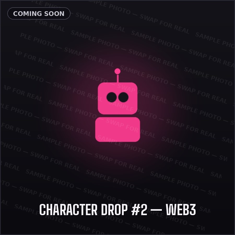 Character Drop #2 — Web3 — sample placeholder, real product photo coming soon
