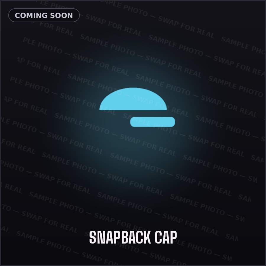 Snapback Cap — sample placeholder, real product photo coming soon