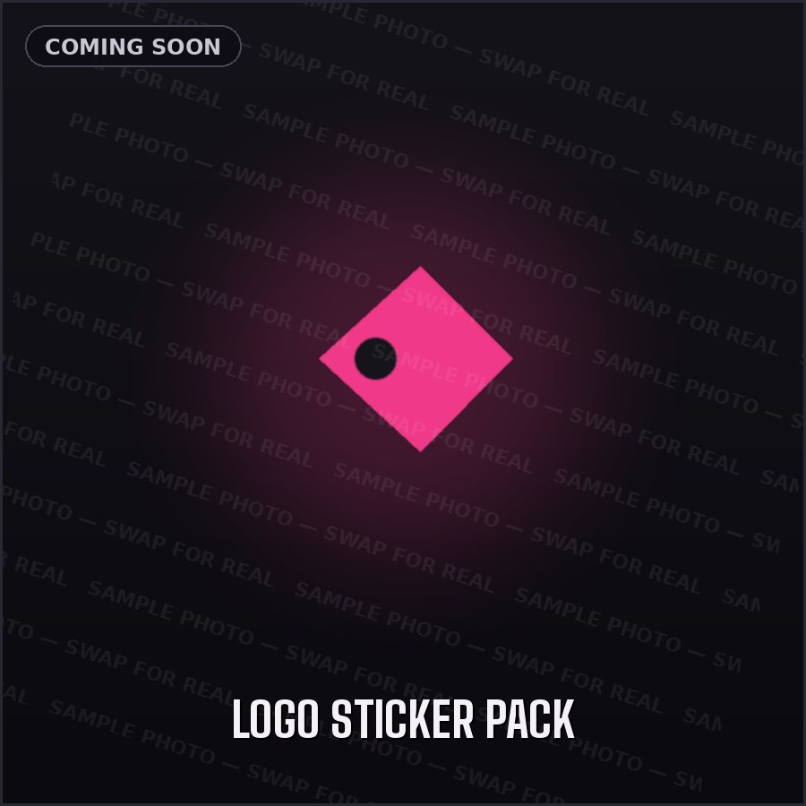 Logo Sticker Pack — sample placeholder, real product photo coming soon